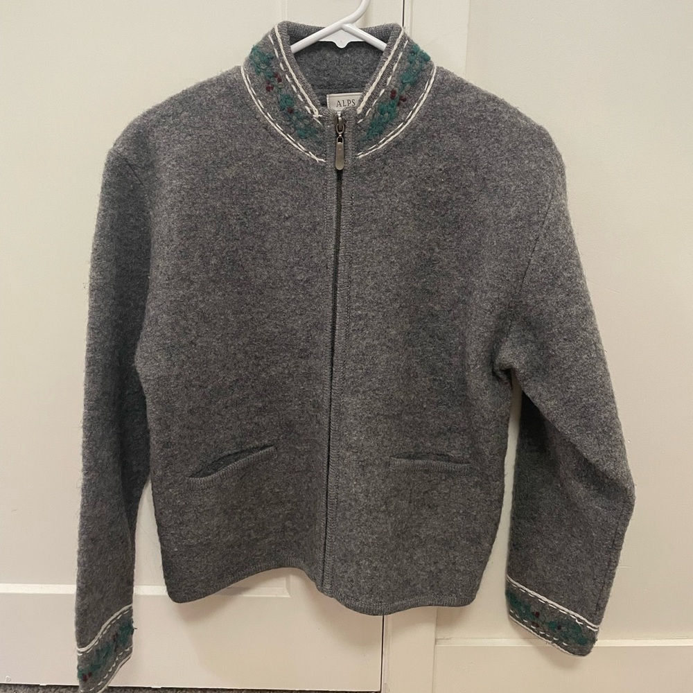 Vintage wool Alps zip-up sweater